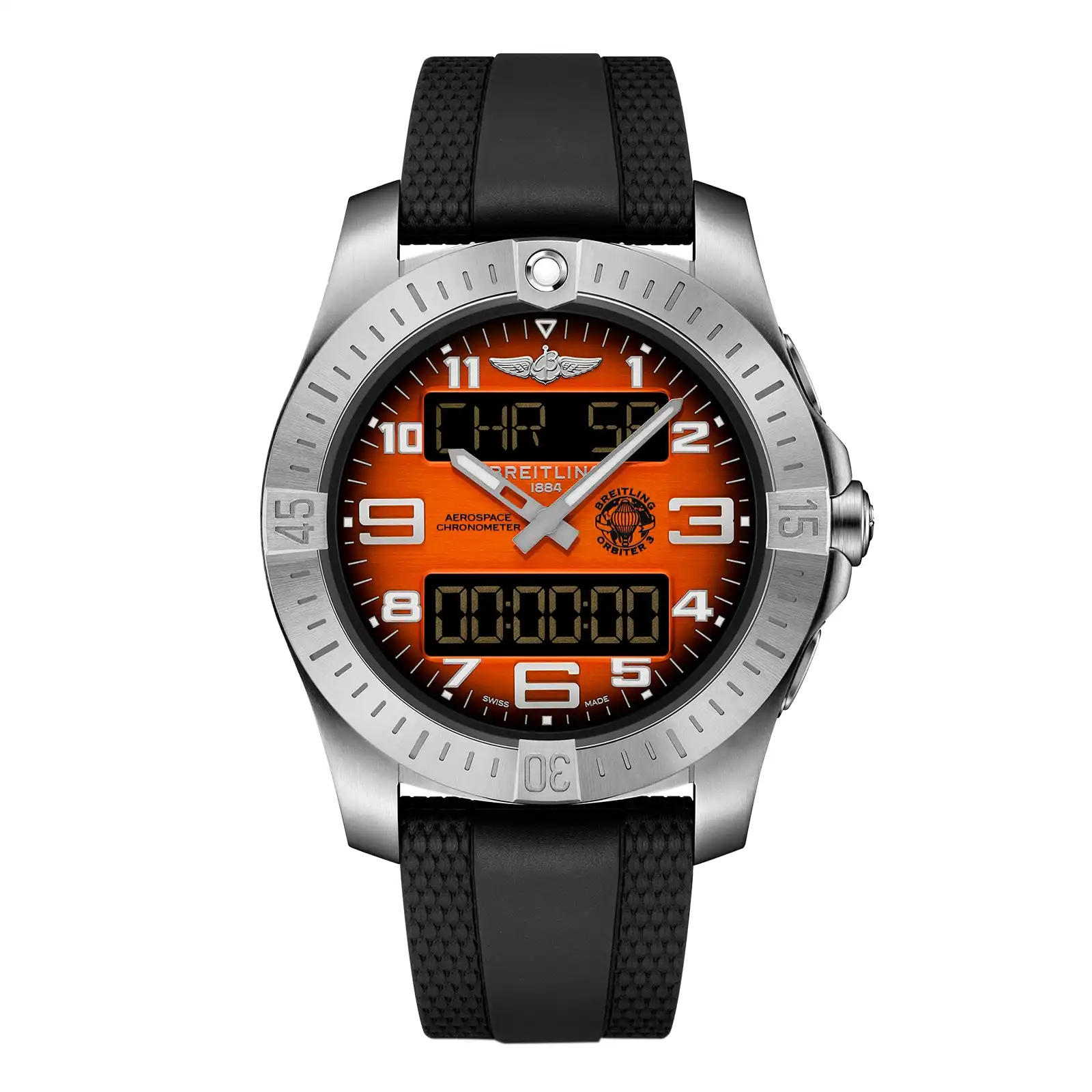 xg2x1wh2hqi.webp Replica Breitling Aerospace B70 Orbiter 25th Anniversary 43mm Mens Orange Rubber EB70101A1O1S1 - Image 1