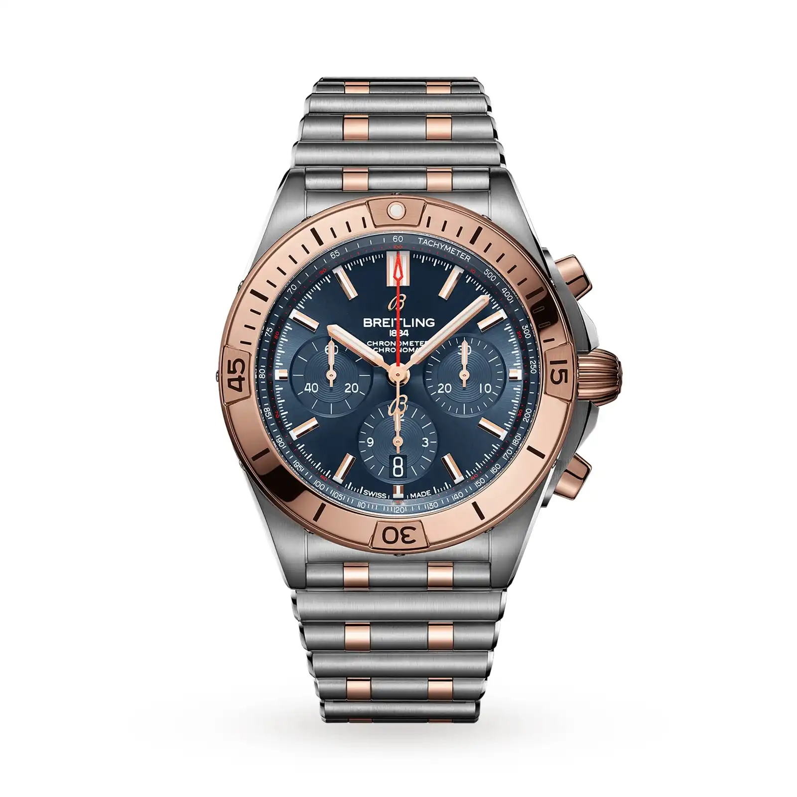 xzgnzlaumhf.webp Replica Breitling Chronomat B01 42 Stainless Steel & 18k Red Gold UB0134101C1U1 - Image 1