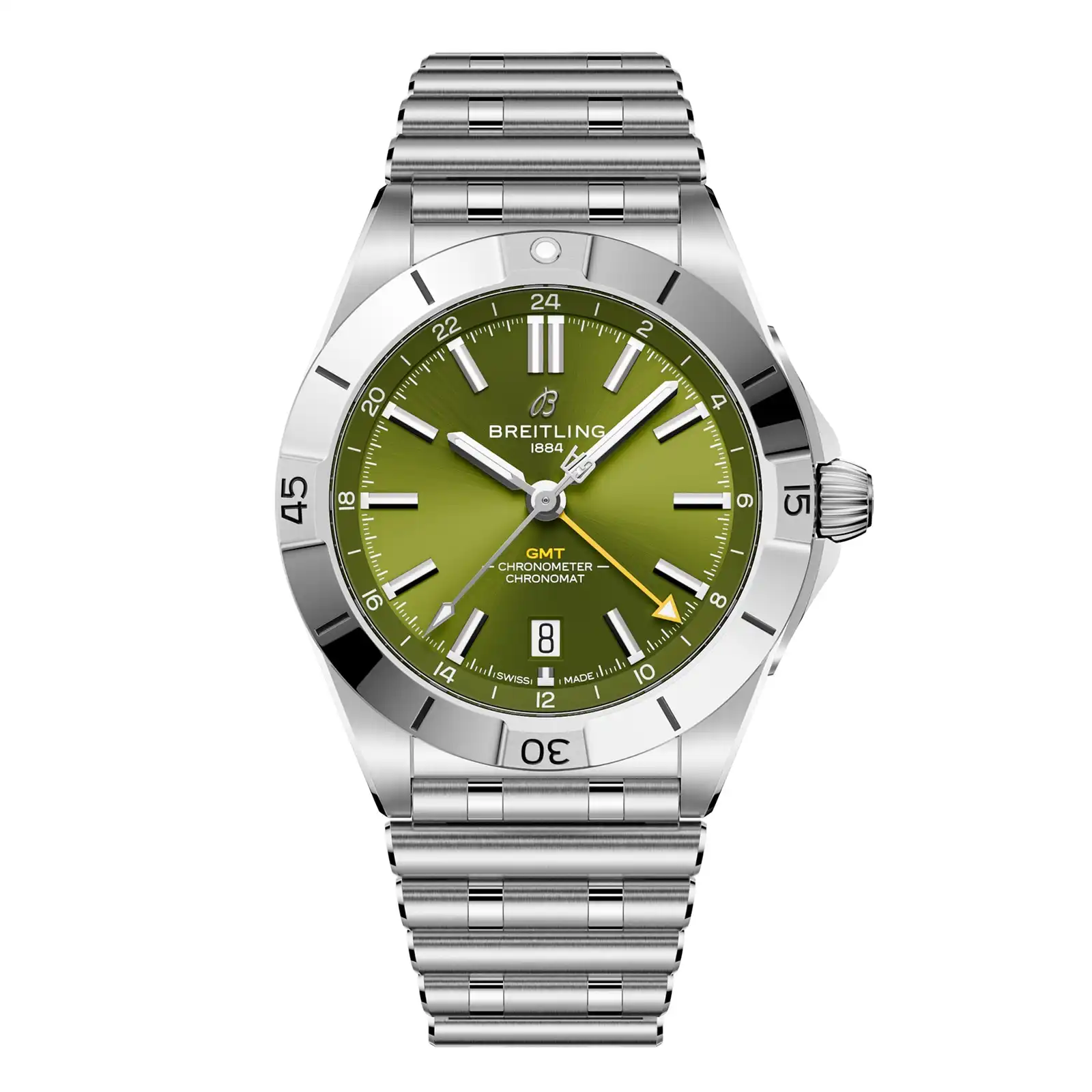 gyweiyklib5.webp Replica Breitling Chronomat Automatic GMT Giannis Antetokounmpo 40mm Mens Green A32398A11L1A1 - Image 1