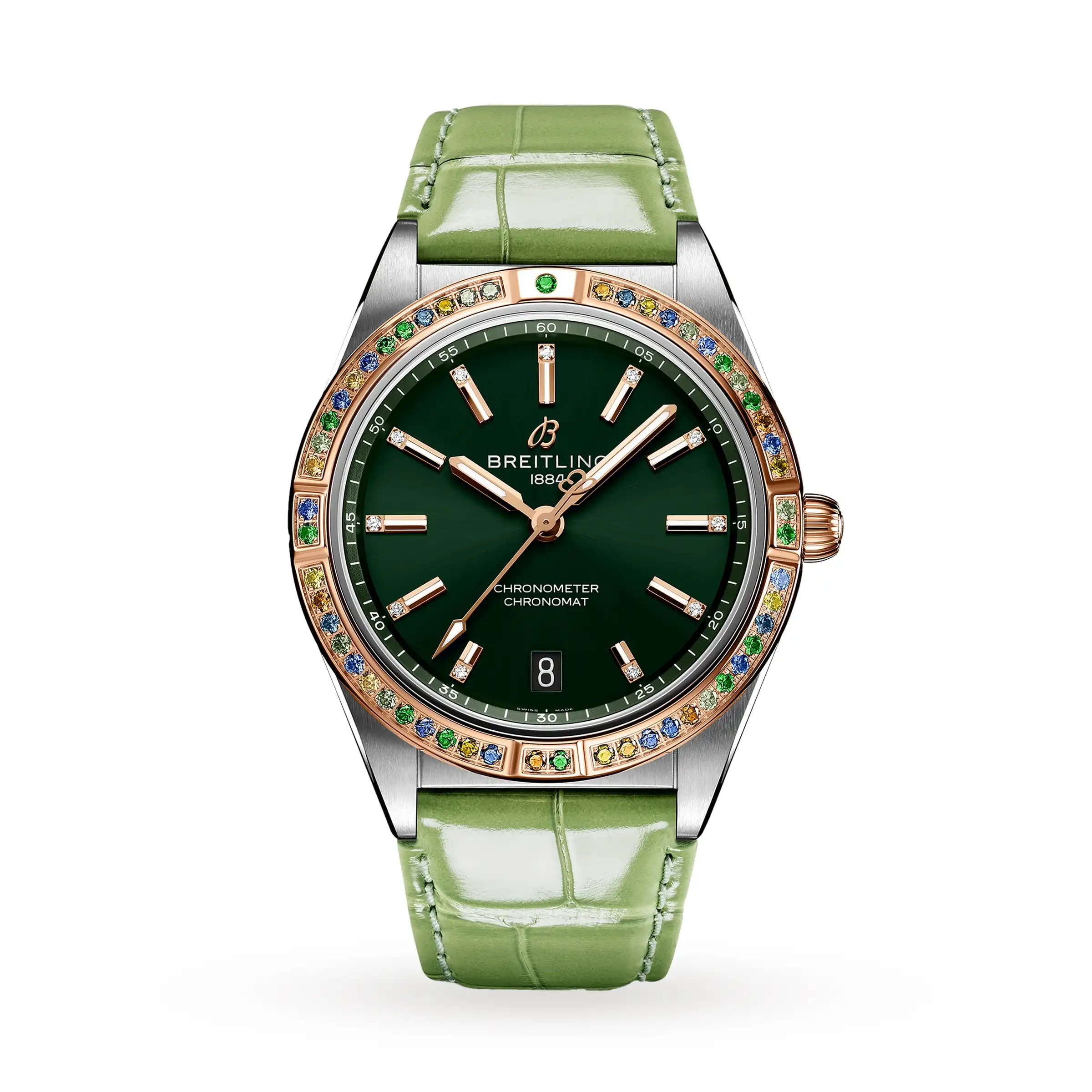 gs2owctfssx.webp Replica Breitling Chronomat Automatic 36 South Sea Green Leather Strap Ladies U10380611L1P1 - Image 1
