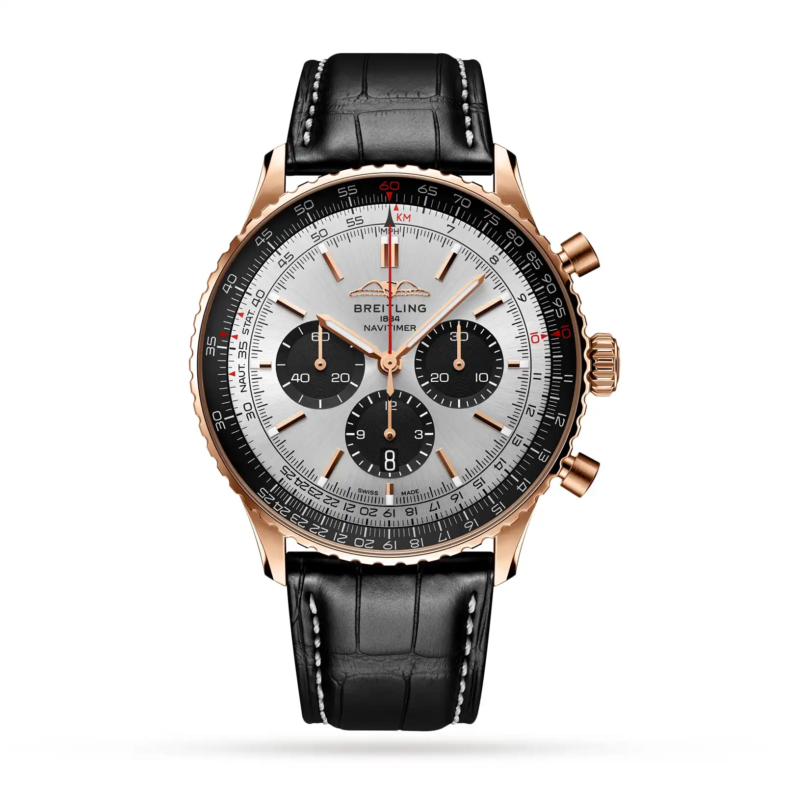 x5fdxxnc3kg.webp Replica Breitling Navitimer B01 Chronograph 46 18k Red Gold RB0137241G1P1 - Image 1