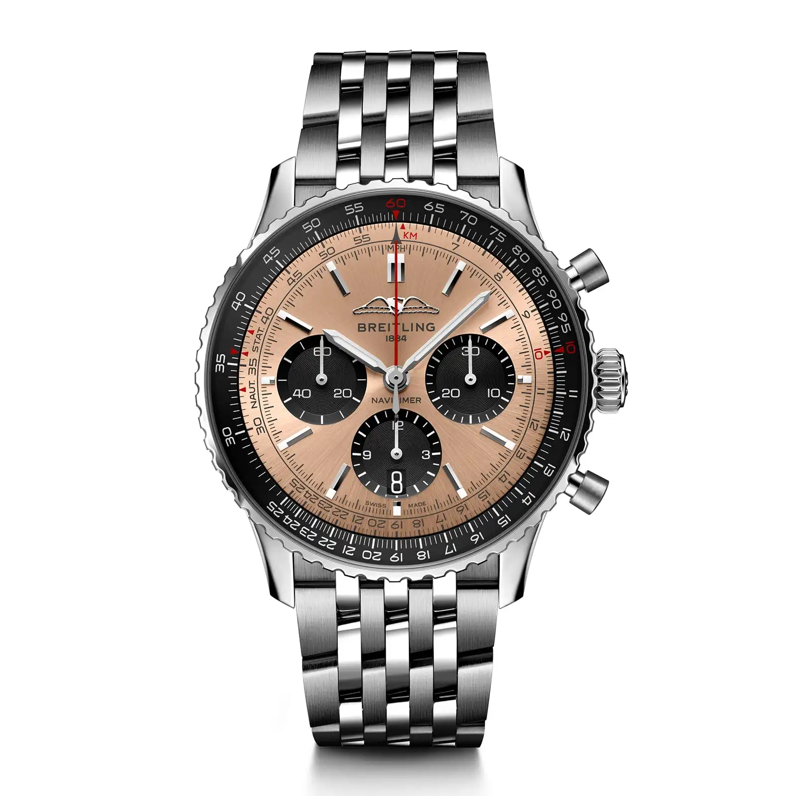 ehekrst21zs.webp Replica Breitling Navitimer B01 Chronograph 43 Stainless Steel AB0138241K1A1 - Image 1