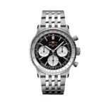 Replica Breitling Navitimer B01 Chronograph 41mm Mens Black Stainless Steel AB0139211B1A1