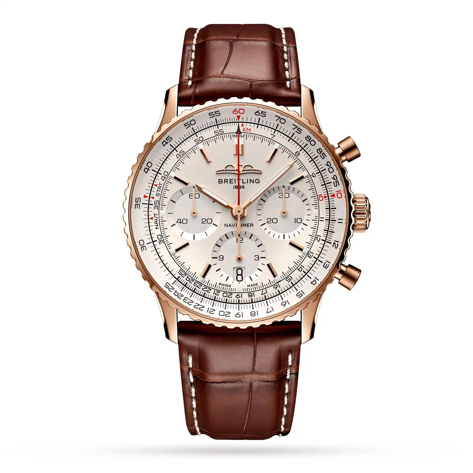 00vi004xzf3.webp Replica Breitling Navitimer B01 Chronograph 41 18k Red Gold RB0139211G1P1 - Image 1