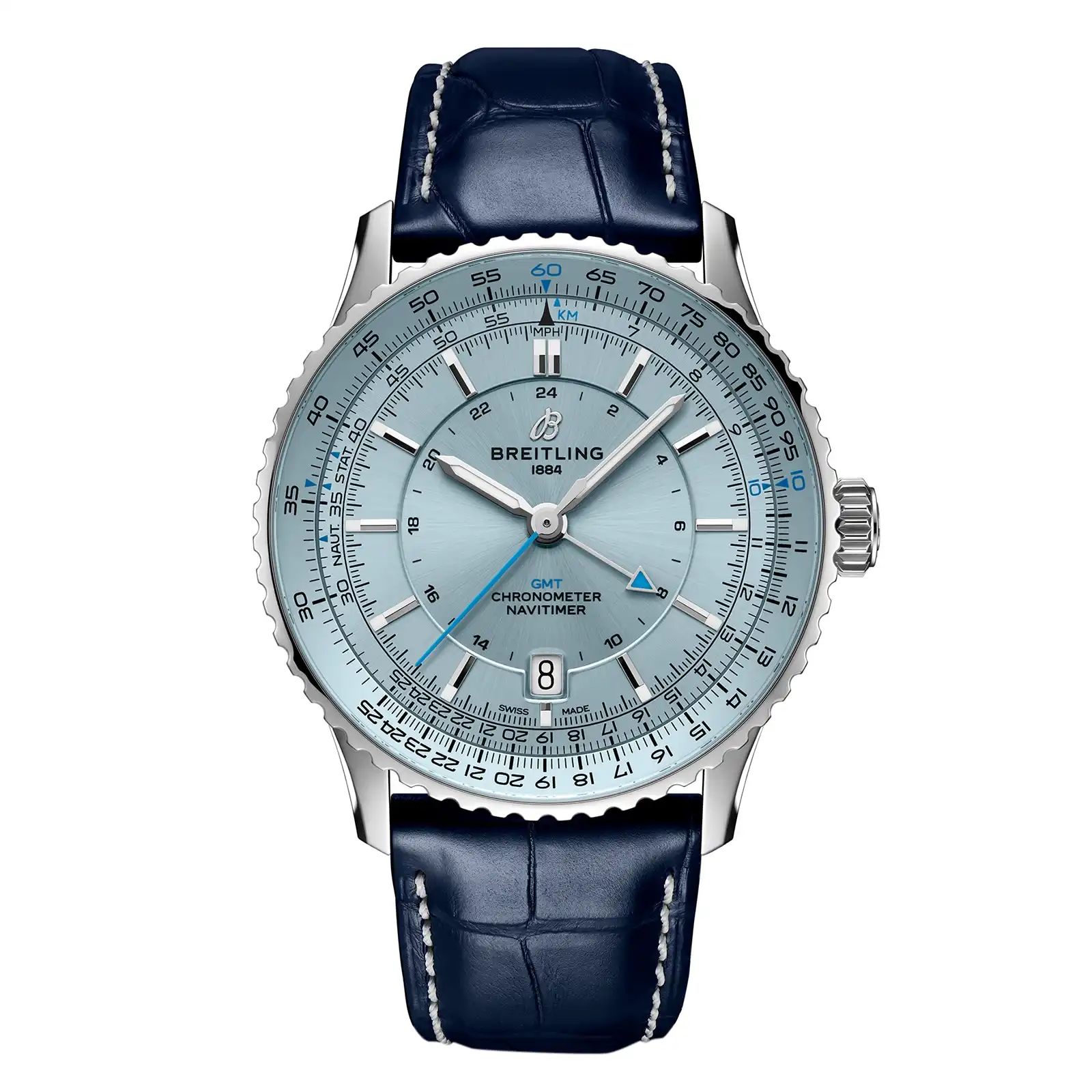 3tpr3tk0lg0.webp Replica Breitling Navitimer Automatic GMT 41mm Mens Light Blue A32310171C1P1 - Image 1