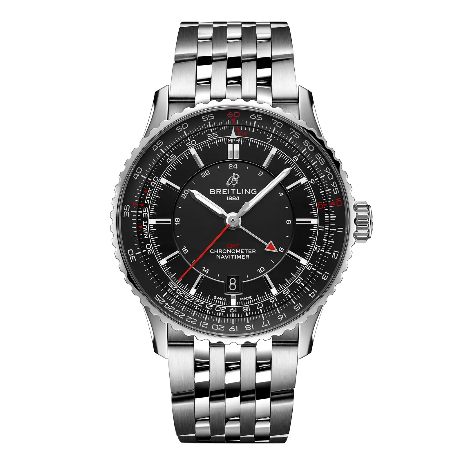 fx0jusni024.webp Replica Breitling Navitimer Automatic GMT 41mm Mens Black Stainless Steel A32310251B1A1 - Image 1