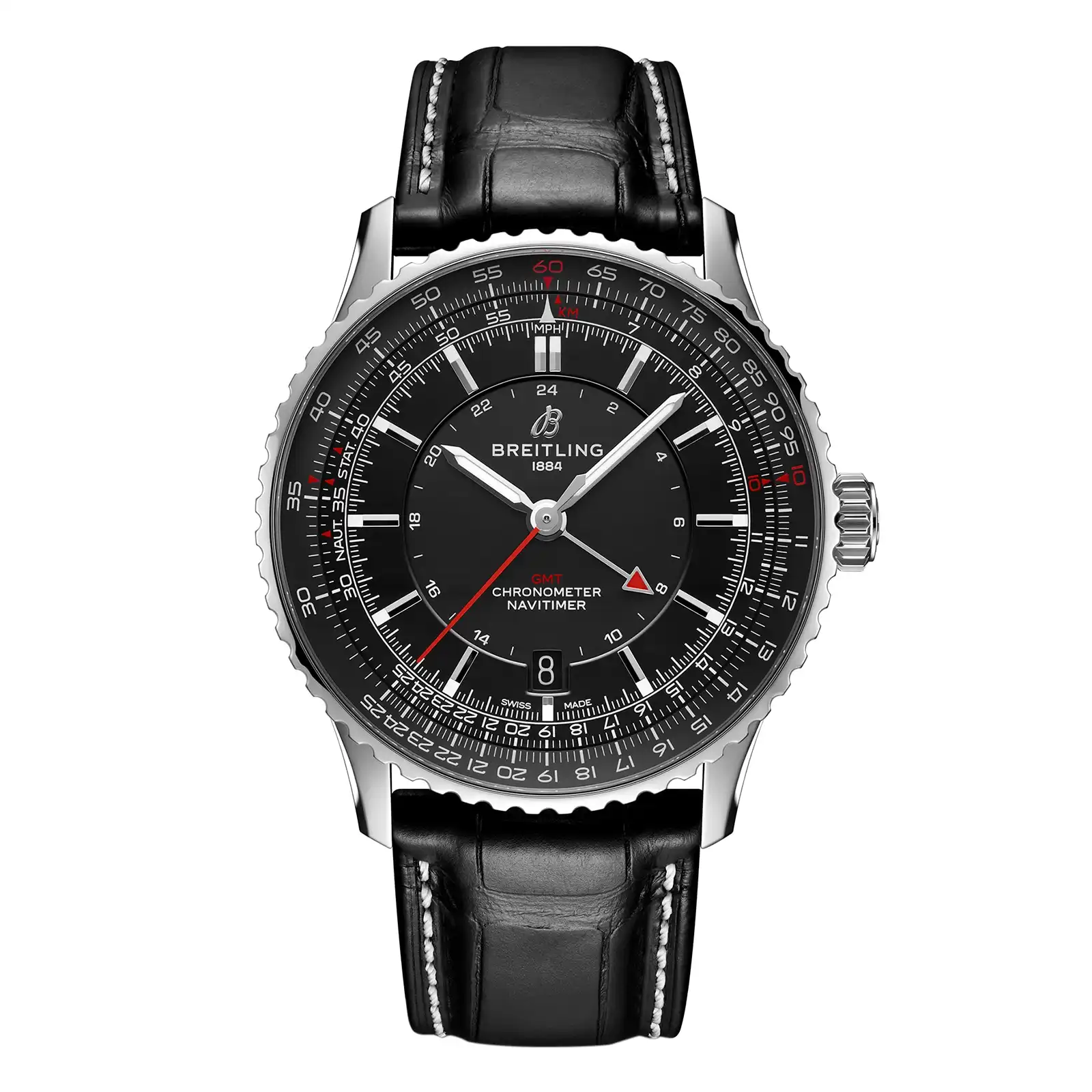 nnptuajudos.webp Replica Breitling Navitimer Automatic GMT 41mm Mens Black A32310251B1P1 - Image 1