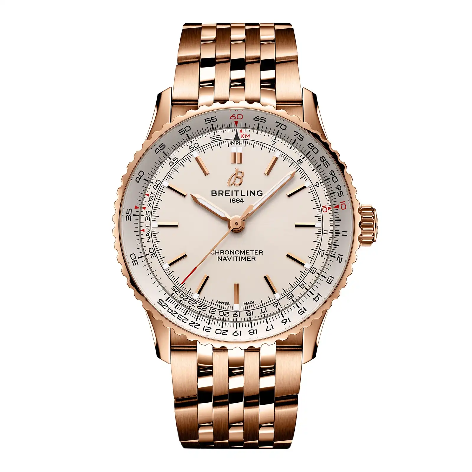 w1xvryu2z1g.webp Replica Breitling Navitimer Automatic 41mm Mens Silver 18k Red Gold R17329F41G1R1 - Image 1