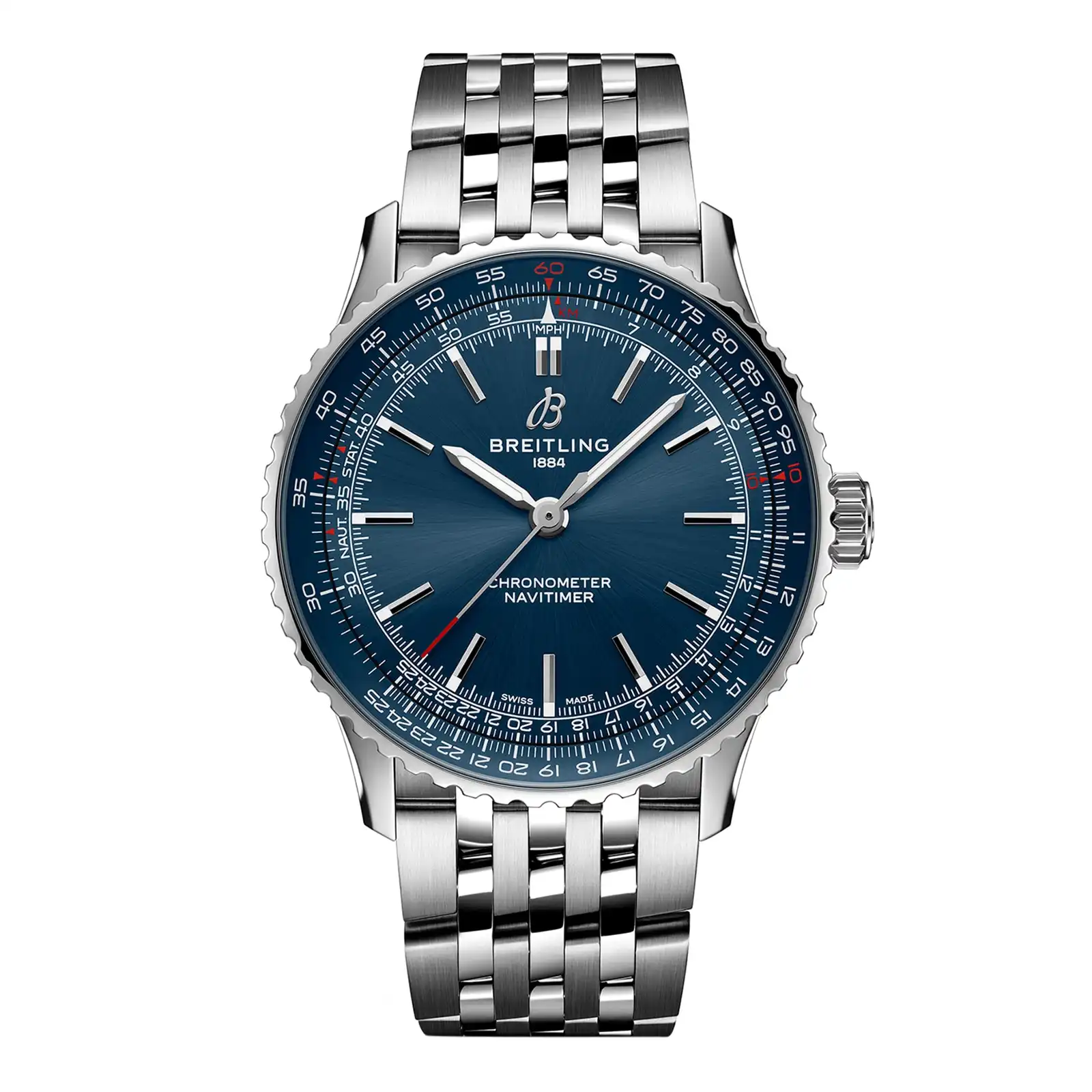 5vghkfhxkxe.webp Replica Breitling Navitimer Automatic 41mm Mens Blue Stainless Steel A17329161C1A1 - Image 1