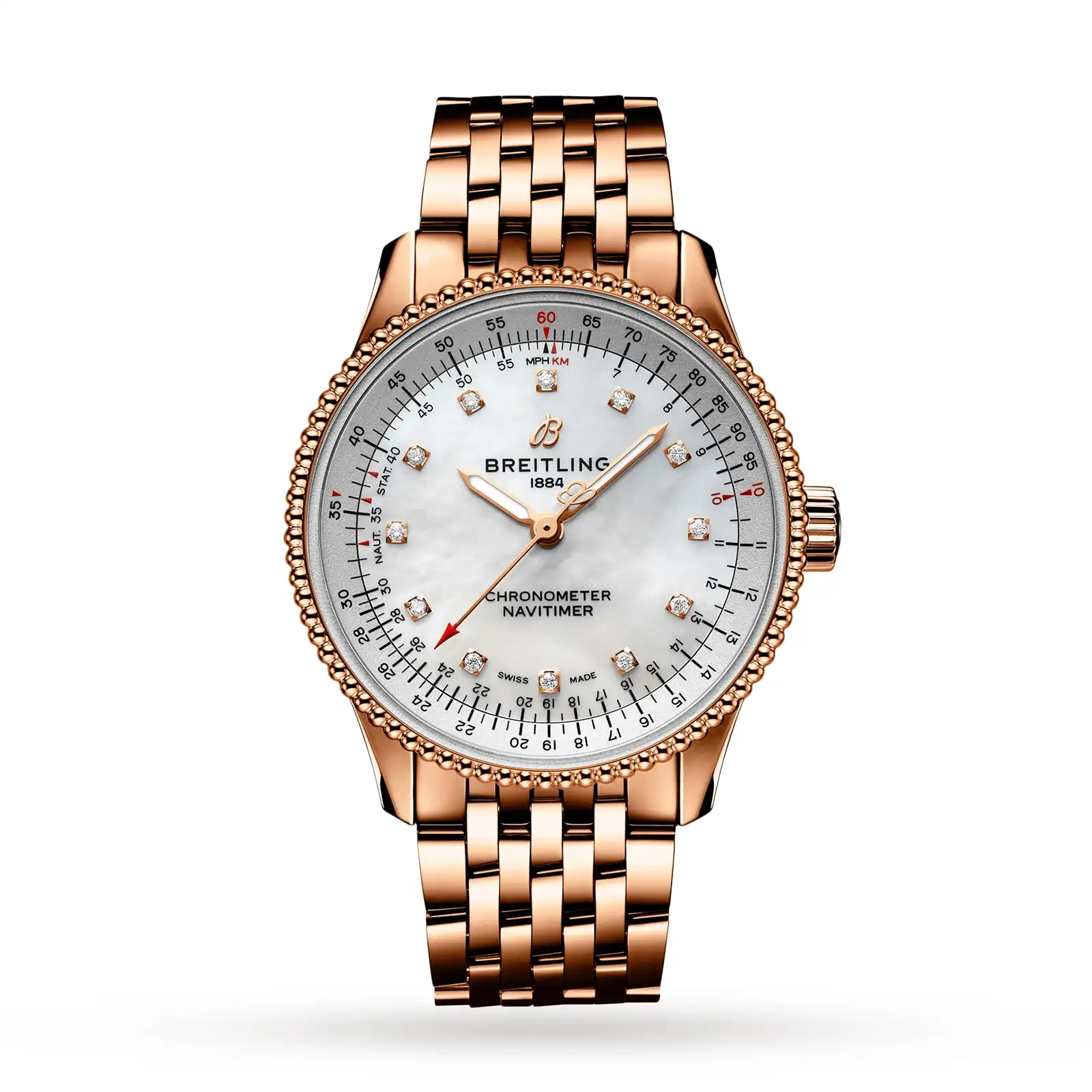 jb0igvdzb1c.webp Replica Breitling Navitimer Automatic 35 18ct Red Gold Mother of Pearl R17395211A1R1 - Image 1
