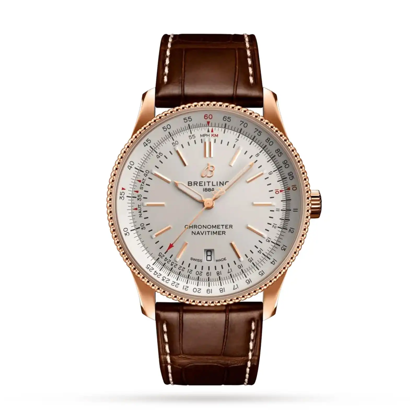 wrlmadp32ir.webp Replica Breitling Navitimer Automatic 18k Red Gold Leather Strap 41mm Mens R17326211G1P1 - Image 1