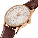 Replica Breitling Navitimer Automatic 18k Red Gold Leather Strap 41mm Mens R17326211G1P1 - Image 2