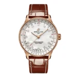 Replica Breitling Navitimer 36mm Ladies White Mother Of Pearl Alligator 18k Red Gold R17327211A1P1 - Image 6