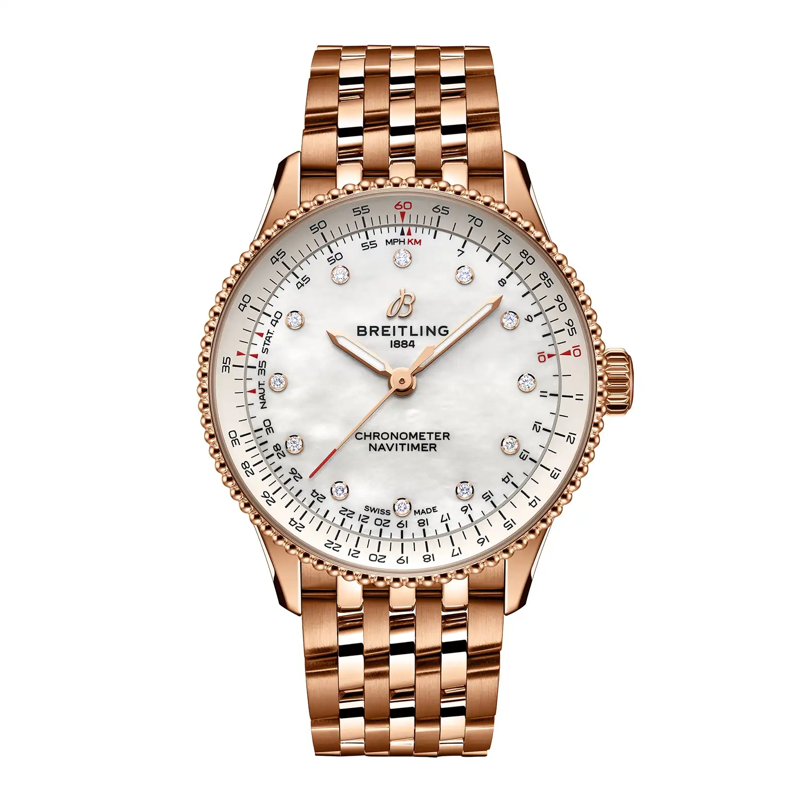 way3i5kzxcg.webp Replica Breitling Navitimer 36mm Ladies White Mother Of Pearl 18k Red Gold R17327211A1R1 - Image 1