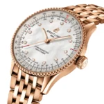 Replica Breitling Navitimer 36mm Ladies White Mother Of Pearl 18k Red Gold R17327211A1R1 - Image 2