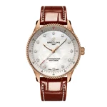 Replica Breitling Navitimer 32mm Ladies White Mother Of Pearl Alligator 18k Red Gold R77320E61A1P1
