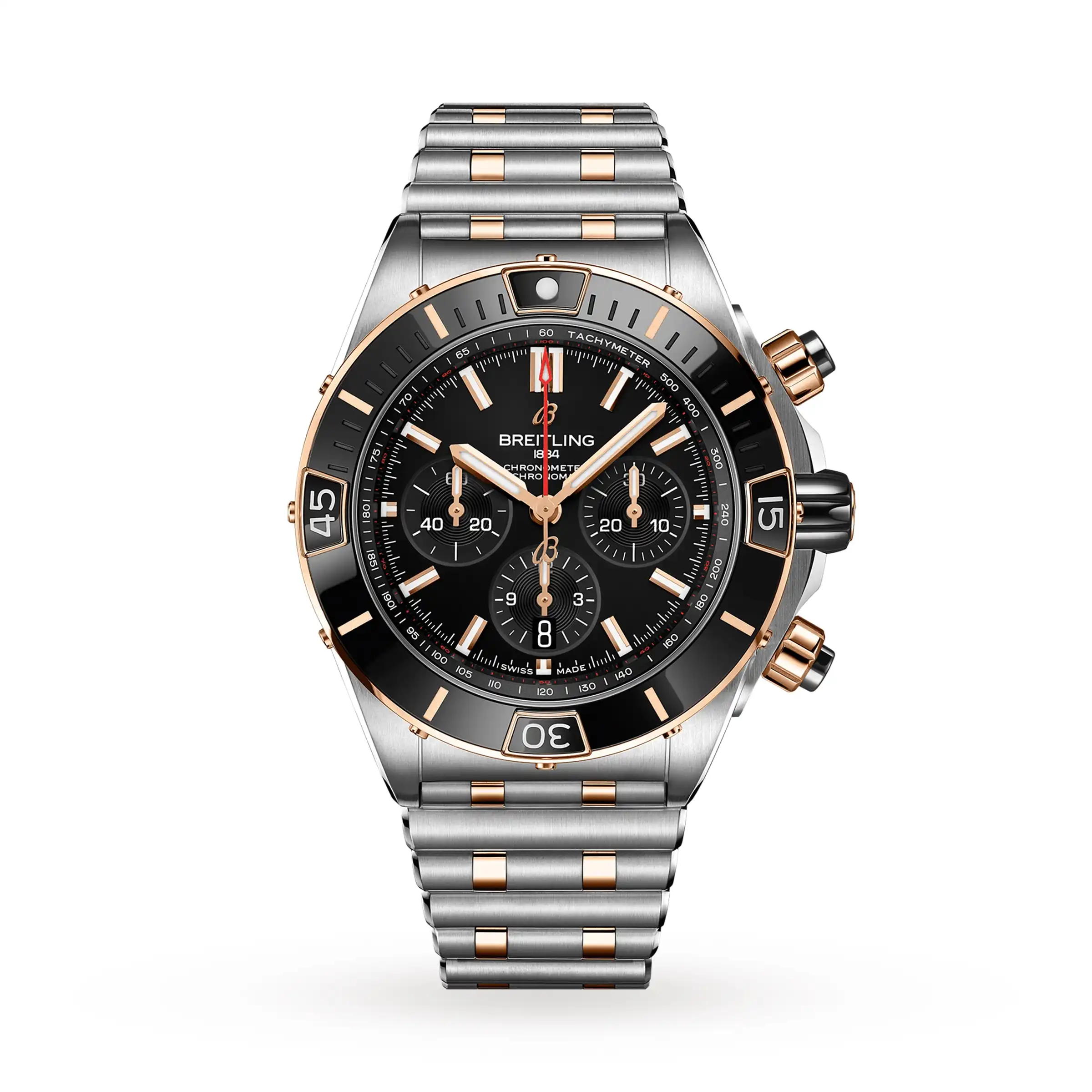 w2i2zyyy234.webp Replica Breitling Super Chronomat B01 44 Stainless Steel & 18k Red Gold UB0136251B1U1 - Image 1