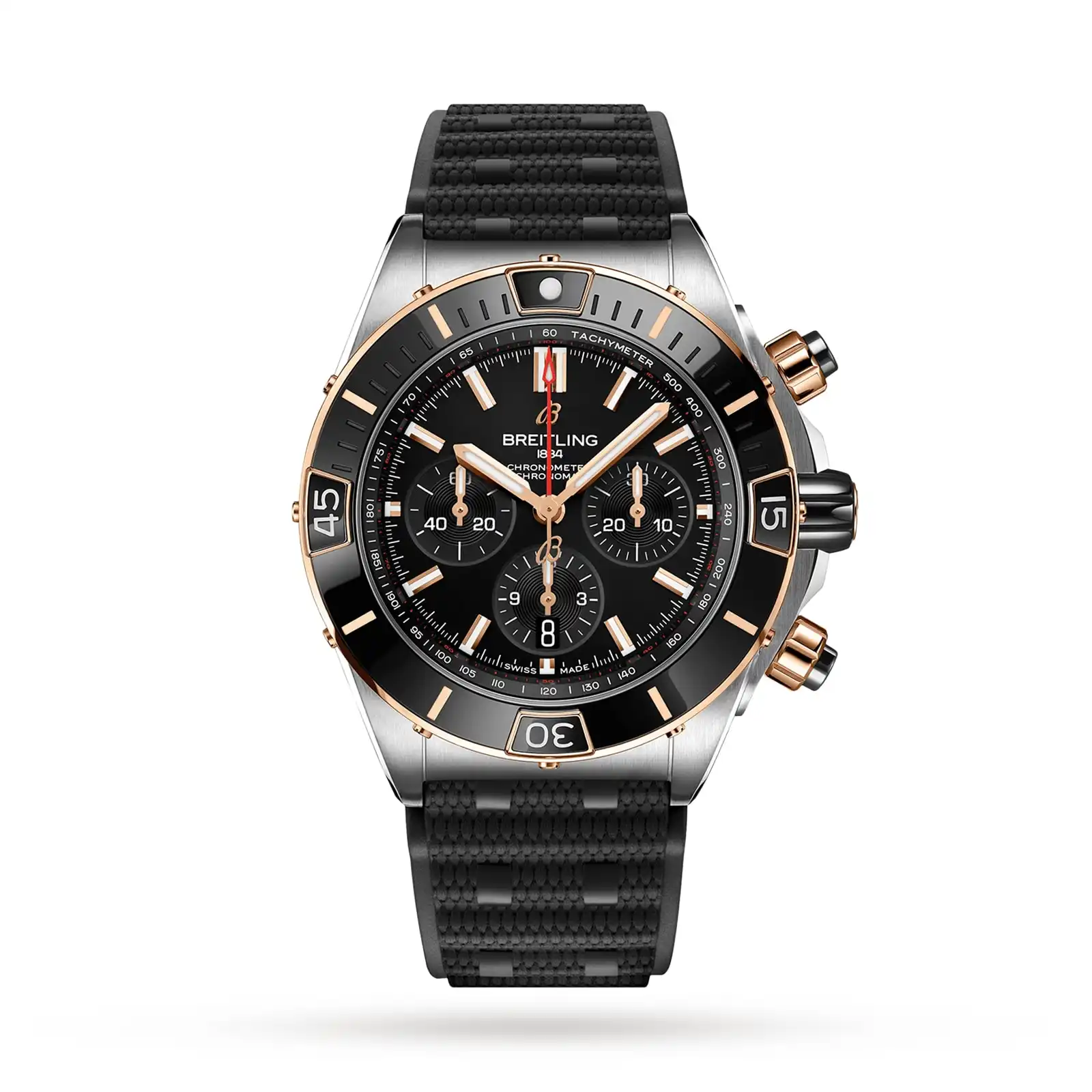 5se1virzcno.webp Replica Breitling Super Chronomat B01 44 Stainless Steel & 18k Red Gold UB0136251B1S1 - Image 1