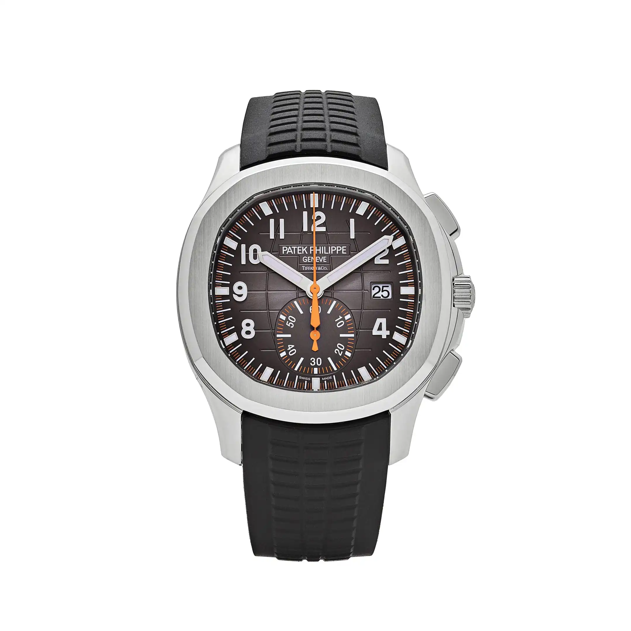 1gj3zhsbc0f.webp Replica Patek Philippe Aquanaut Chronograph 5968A-001 'Tiffany u0026 Co.' Stainless Steel Black Dial - Image 1