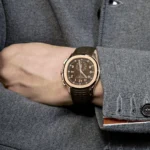 Replica Patek Philippe Aquanaut 5968R-001 Chronograph Rose Gold Brown Dial - Image 2