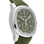 Replica Patek Philippe Aquanaut 5968G-010 Chronograph White Gold Khaki Green D - Image 4