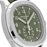 Replica Patek Philippe Aquanaut 5968G-010 Chronograph White Gold Khaki Green D - Image 5