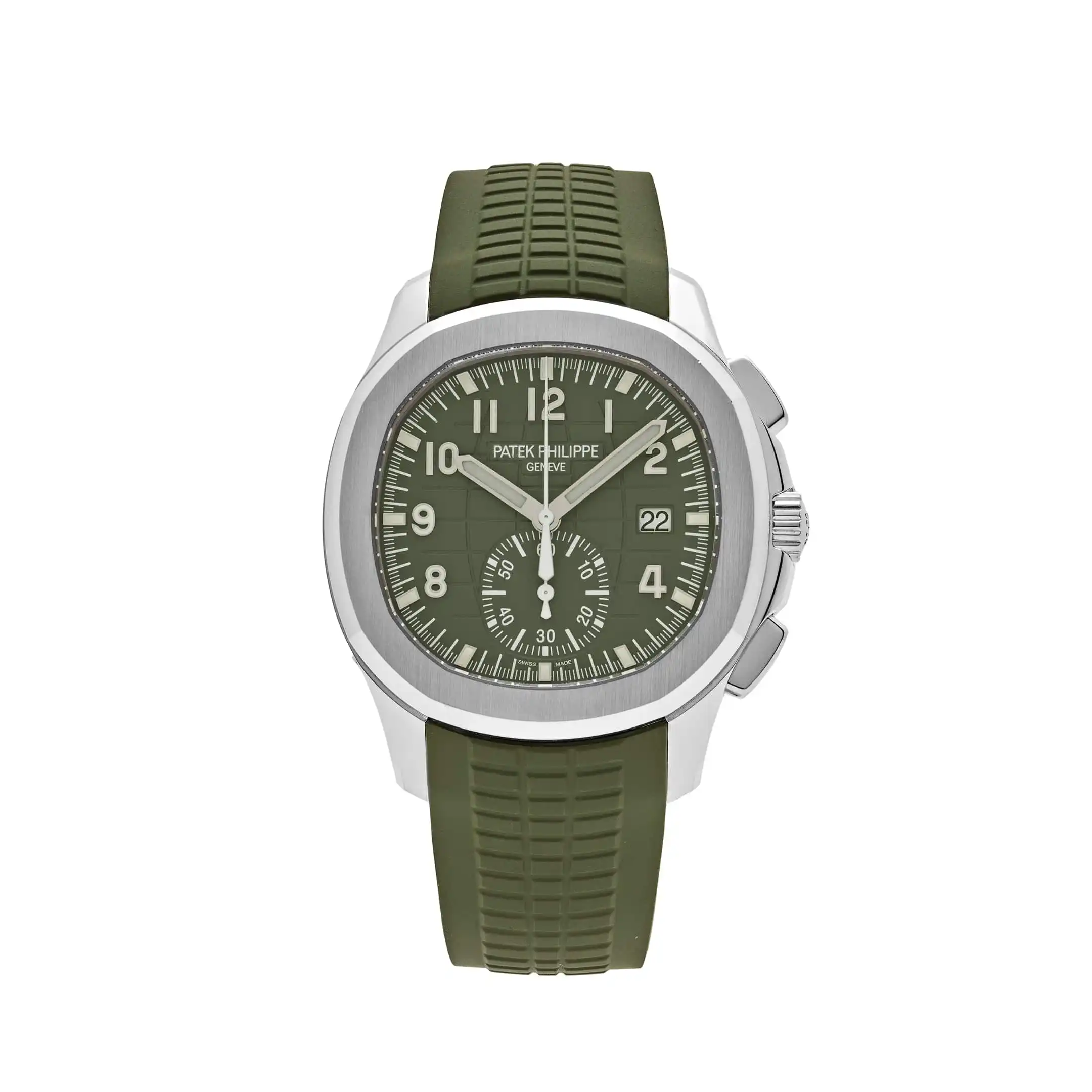 gc2mk101p1o.webp Replica Patek Philippe Aquanaut 5968G-010 Chronograph White Gold Khaki Green Dial - Image 1