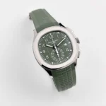 Replica Patek Philippe Aquanaut 5968G-010 Chronograph White Gold Khaki Green Dial - Image 3