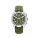 Replica Patek Philippe Aquanaut 5968G-010 Chronograph White Gold Khaki Green Dial