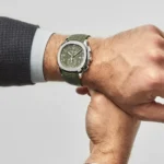 Replica Patek Philippe Aquanaut 5968G-010 Chronograph White Gold Khaki Green Dial - Image 2