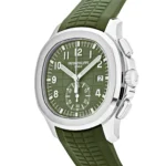 Replica Patek Philippe Aquanaut 5968G-010 Chronograph White Gold Khaki Green Dial - Image 4