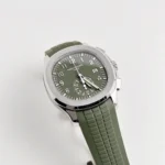 Replica Patek Philippe Aquanaut 5968G-010 Chronograph White Gold Khaki Green - Image 3