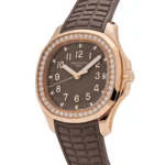Replica Patek Philippe Aquanaut 5268/200R-010 Rose Gold Taupe Brown Dial Diamond Bezel - Image 2
