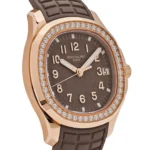 Replica Patek Philippe Aquanaut 5268/200R-010 Rose Gold Taupe Brown Dial Diamond Bezel - Image 3