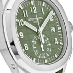 Replica Patek Philippe Aquanaut 5168G-010 'Jumbo' White Gold Khaki Green - Image 5