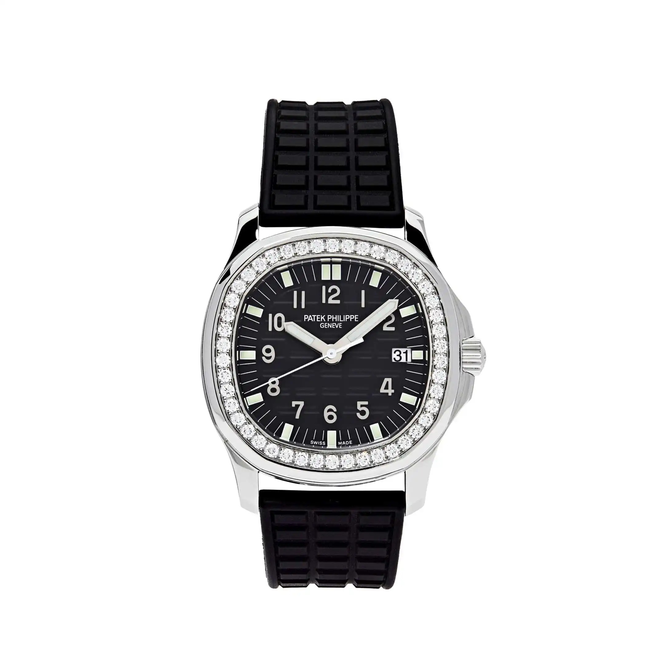 zbyaycvzdot.webp Replica Patek Philippe Aquanaut 5067A-001 'Ladies' Stainless Steel Black Dial Diamond Bezel - Image 1