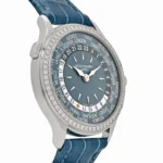 Replica Patek Philippe Complications 7130G-016 Ladies World Time l White Gold Gray-Blue Dial Diamond Bezel - Image 3