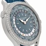 Replica Patek Philippe Complications 7130G-016 Ladies World Time l White Gold Gray-Blue Dial Diamond Bezel - Image 5