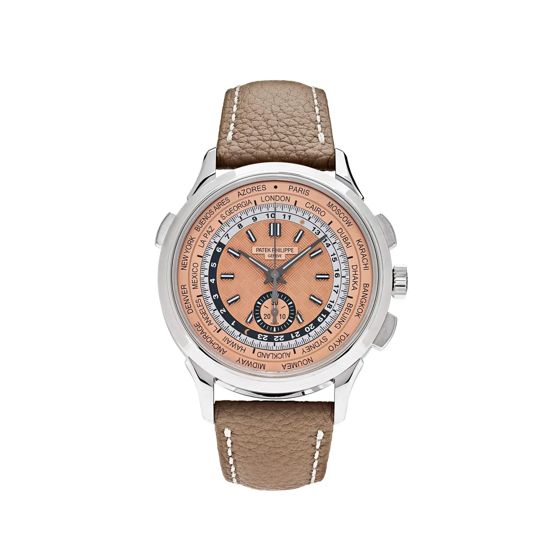 tir1qpiogz1.webp Replica Patek Philippe Complications 5935A-001 World Time Chronograph Steel Opaline Carbon Motif Dial - Image 1