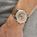 Replica Patek Philippe Complications 5935A-001 World Time Chronograph Steel Opaline Carbon Motif Dial - Image 2