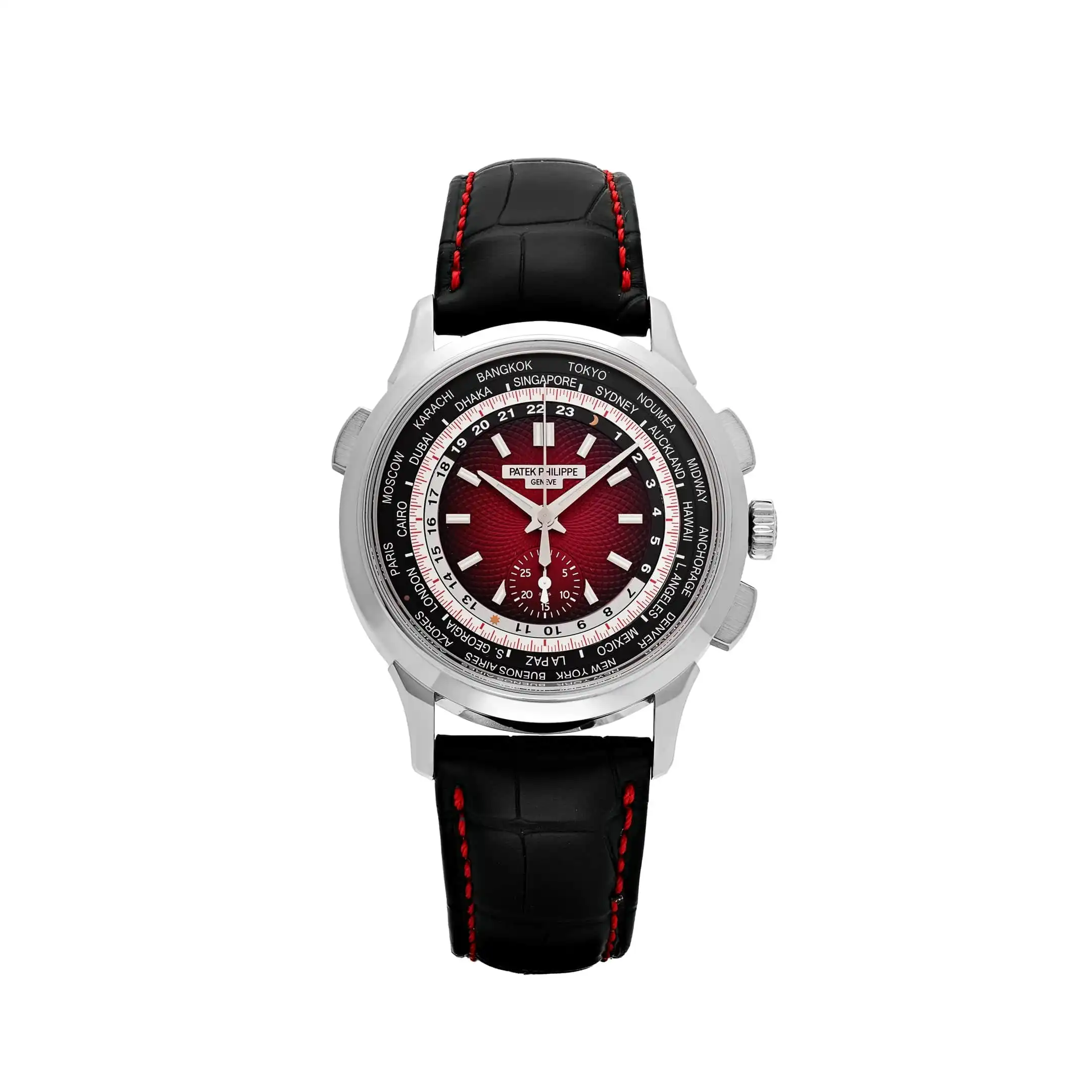kgt25353hxe.webp Replica Patek Philippe Complications 5930G-011 ingapore Edition World Time Flyback Chronograph White Gold Red Dial - Image 1