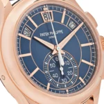 Replica Patek Philippe Complications 5905R-010 Annual Calendar Flyback Chronograph Rose Gold Blue Dial - Image 5