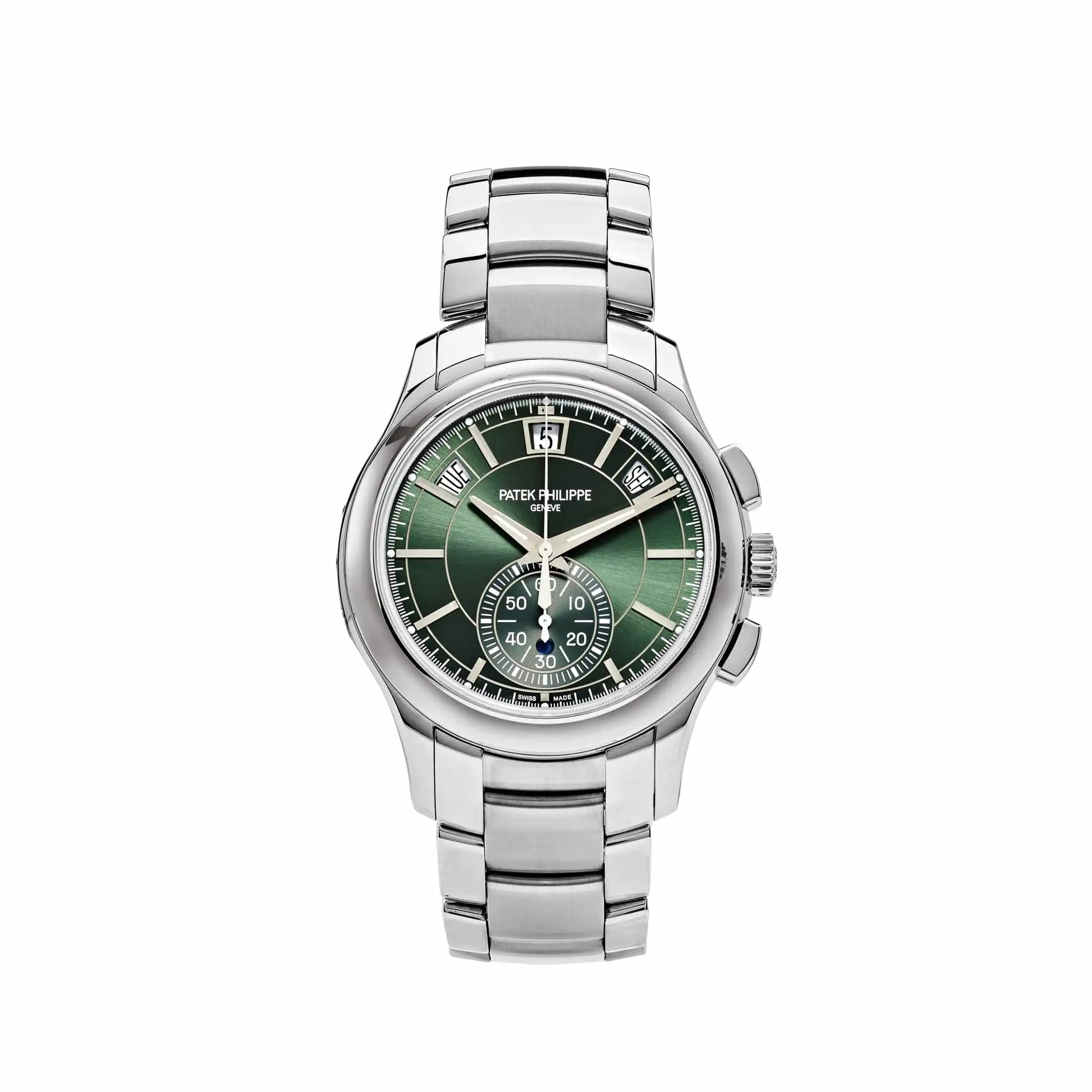 qegf1kld2wr.webp Replica Patek Philippe Complications 5905/1A-001 Annual Calendar Flyback Chronograph Green Dial - Image 1
