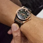 Replica Patek Philippe Complications 5205R-011 Annual Calendar Moon Phases Rose Gold Green Dial - Image 2