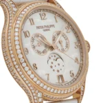 Replica Patek Philippe Complications 4948R-001 Annual Calendar Moon Phases Rose Gold Mother-of-Pearl Dial Diamond Bezel - Image 3