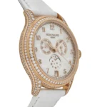 Replica Patek Philippe Complications 4948R-001 Annual Calendar Moon Phases Rose Gold Mother-of-Pearl Dial Diamond Bezel - Image 4