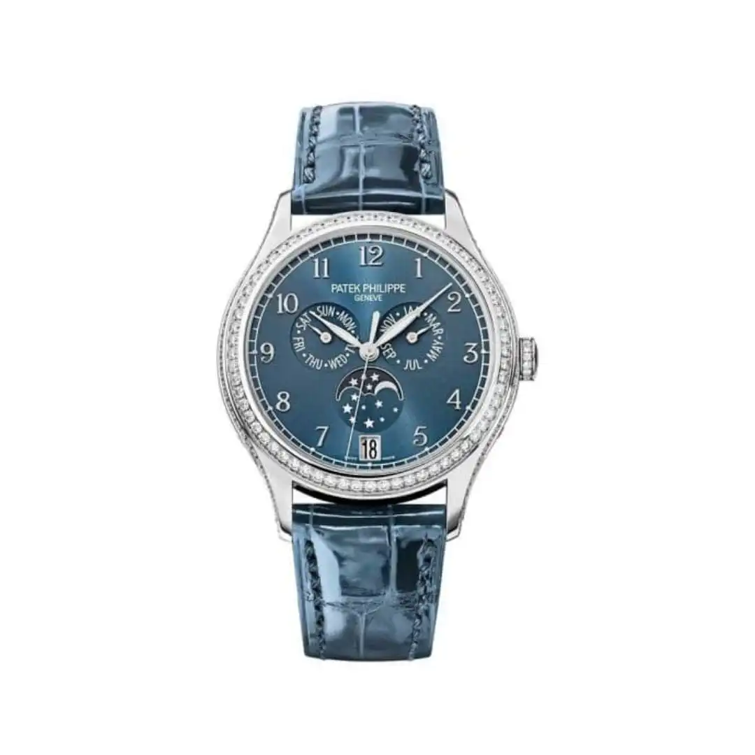 yfrbhuvtc2u.webp Replica Patek Philippe Complications 4947G-001 Annual Calendar White Gold Blue Dial - Image 1