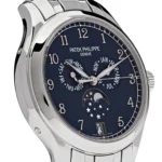 Replica Patek Philippe Complications 4947/1A-001 Annual Calendar Moon Phases Stainless Steel Blue Dial - Image 3