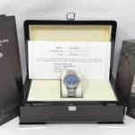 Replica Patek Philippe Complications 4947/1A-001 Annual Calendar Moon Phases Stainless Steel Blue Dial - Image 5