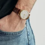 Replica Patek Philippe Calatrava 3998 Yellow Gold Cream Dial Alligator Strap (1997) - Image 2